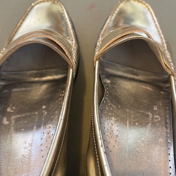 Cole Haan Metallic Gold Penny Loafers - Picture 6 of 15